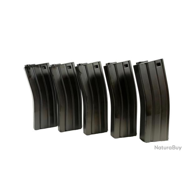D-Day Boite de 5 Chargeurs M4 AEG Stanag 30/140 BBs (Noir)