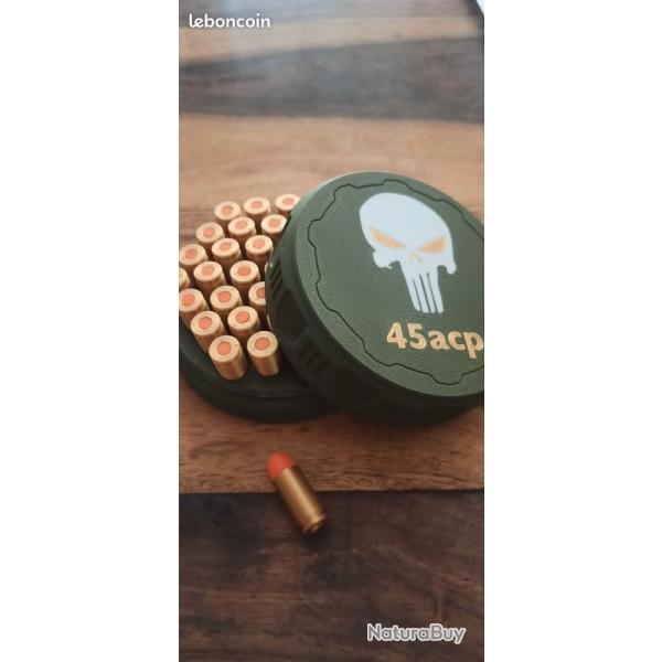 Bo�te � munitions 45acp, robuste, empilable, Kaki blanc laiton, 1911 Taurus