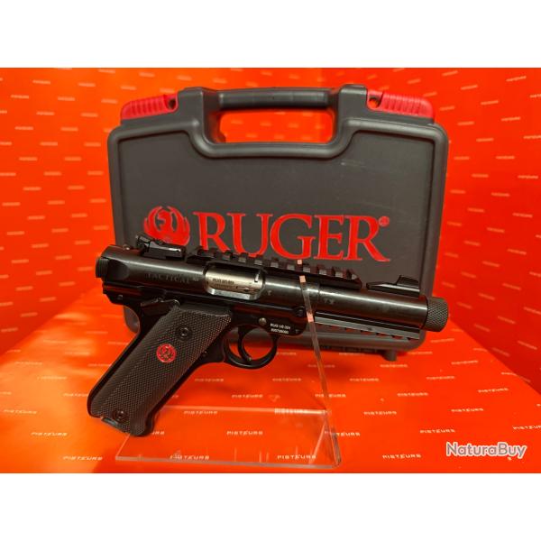 Pistolet RUGER MARK IV TACTICAL .22LR 4.40" 10 CPS BRONZE Filete 1/2-28