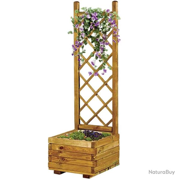 Bac � fleurs en bois avec treillis 40x31x140cm