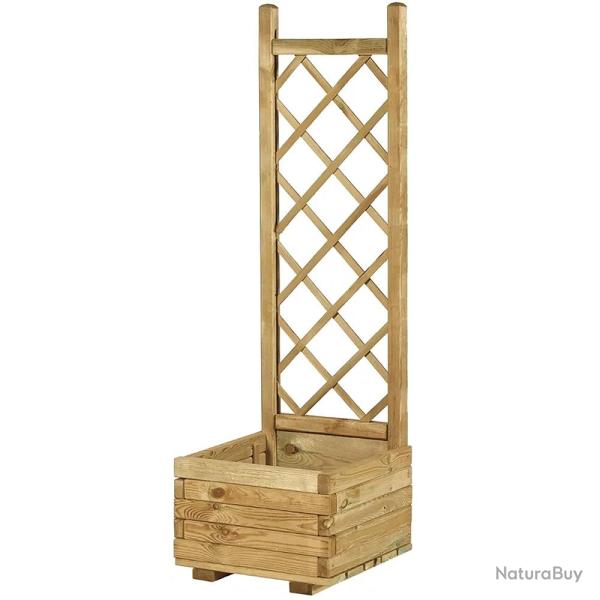 Bac � fleurs en bois avec treillis 40x31x140cm