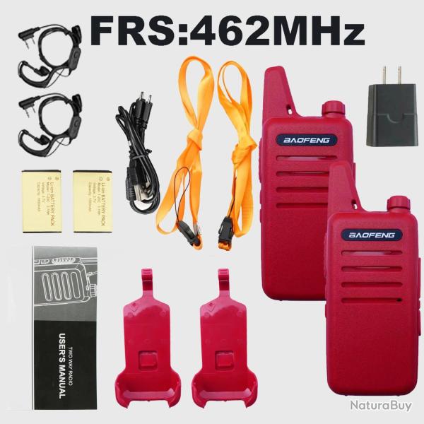 Talkie-walkie Baofeng VT-C2 FRS/PMR 2pcs - Rouge - VT-C2-TK / US