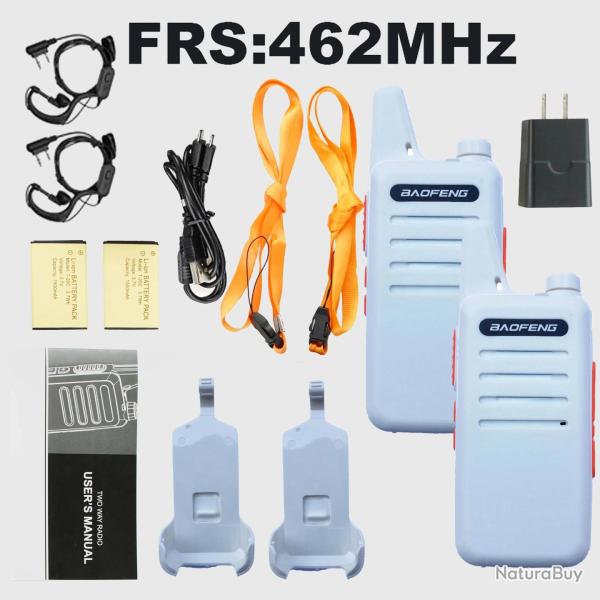 Talkie-walkie Baofeng VT-C2 FRS/PMR 2pcs - Blanc - VT-C2-TK / US
