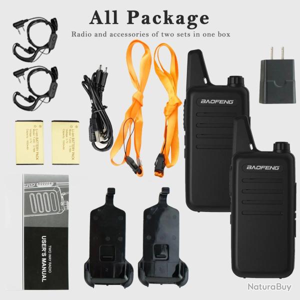 Talkie-walkie Baofeng VT-C2 FRS/PMR 2pcs - VT-C2-TK / US