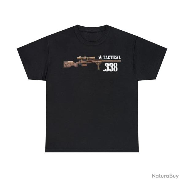 T shirt Tactical 338 Sniper Chris Kyle Noir