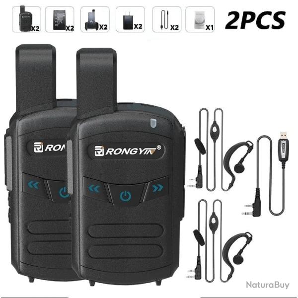Talkie-walkie RONGYING A5 Type-C BF-T20 - 2pcs-2Headset-Cabl