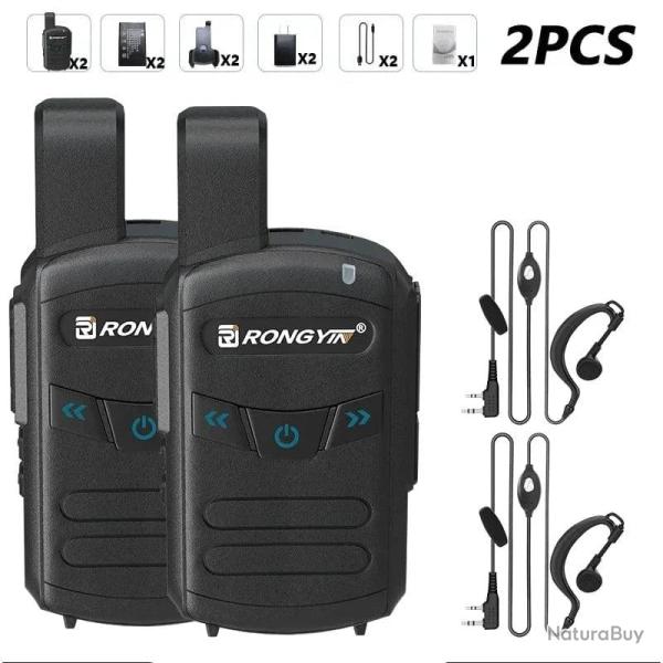 Talkie-walkie RONGYING A5 Type-C BF-T20 - 2pcs-2Headset