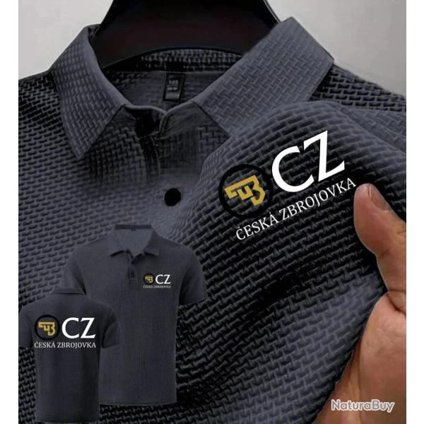 Summer New Men POLO Shirts T-Shirt CZ Ceska Zbrojovka Firearms High End Ice Silk Mesh Men's Short-Sl