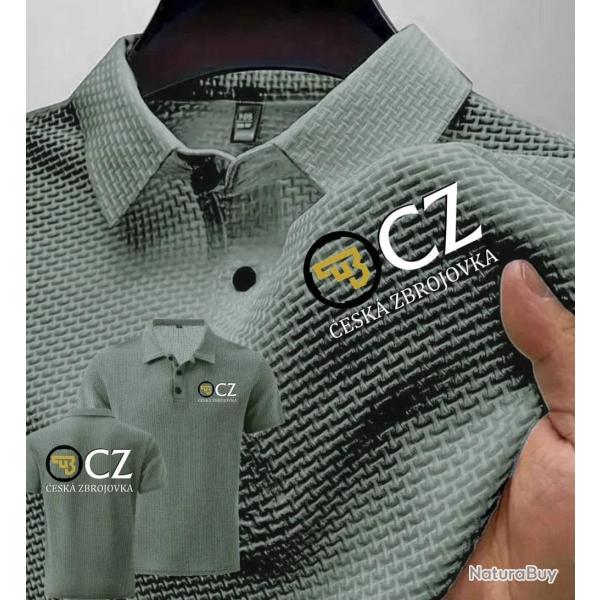 Summer New Men POLO Shirts T-Shirt CZ Ceska Zbrojovka Firearms High End Ice Silk Mesh Men's Short-Sl