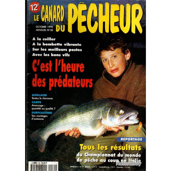 le canard du pecheur 30 vif, carnassiers hiver, brochet, bombette vibrante, amor�age, appats parmesa