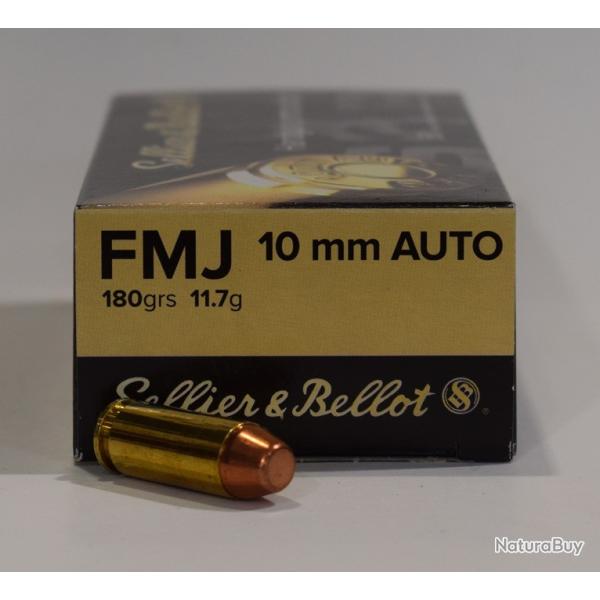 Boite 50 cartouches Sellier & Bellot, cal 10mm auto, FMJ 180 grains