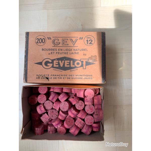 1 boite de bourres calibre 12 marque gevelot reste plus des 2/3
