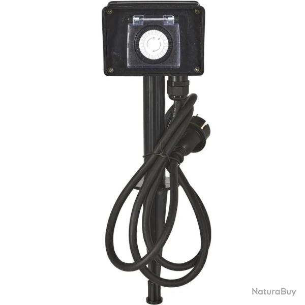 Multiprise avec minuterie ext 1,5m fil noir