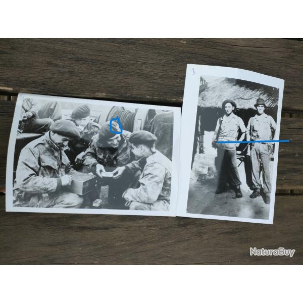 2 PHOTOS GUERRE D'INDOCHINE, COMMANDOS MARINE (3) retirage