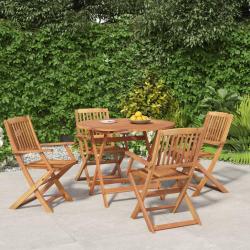 Ensemble &agrave; manger de jardin 5 pcs Bois d'acacia solide