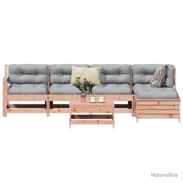Salon de jardin 6 pcs bois massif sapin de douglas