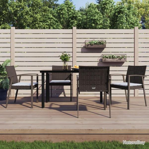 Ensemble � manger de jardin 5 pcs coussins r�sine tress�e acier