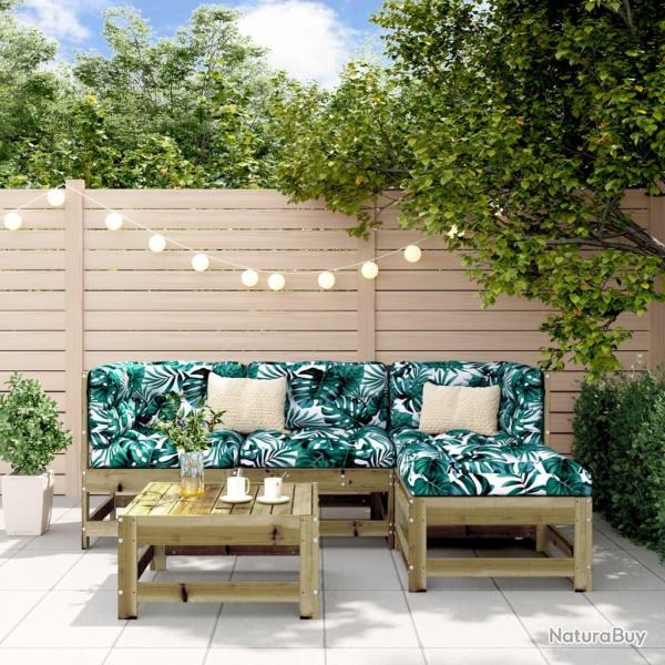 Salon de jardin 5 pcs bois de pin impr�gn�