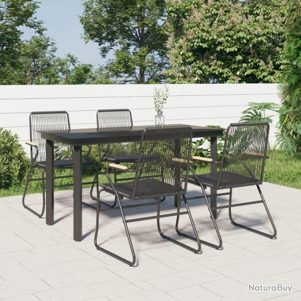 Ensemble � manger de jardin 5 pcs Noir Rotin PVC