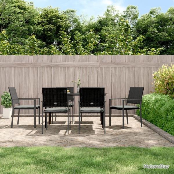 Ensemble � manger de jardin 7 pcs coussins r�sine tress�e acier