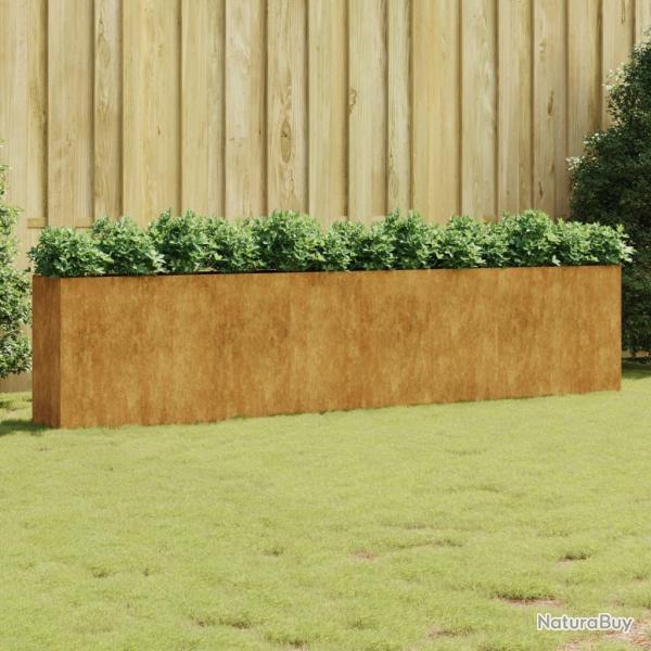 Lit sur�lev� de jardin 360x40x80 cm acier corten
