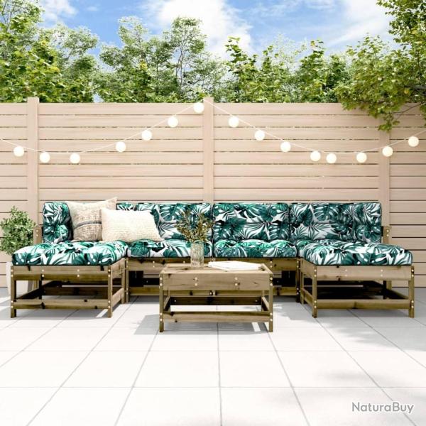 Salon de jardin 7 pcs bois de pin impr�gn�