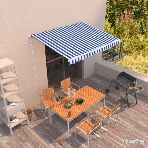 Auvent r�tractable automatique 300x250 cm Bleu et blanc