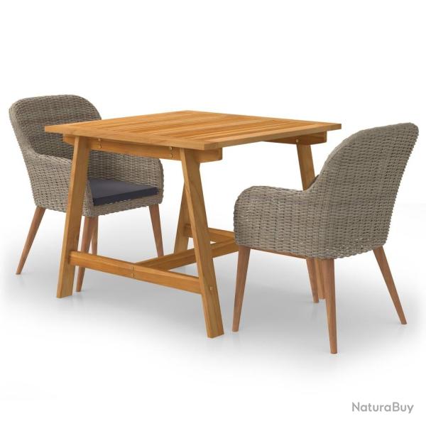 Ensemble � manger de jardin 3 pcs Marron