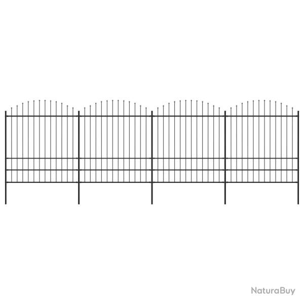 Clture de jardin  dessus en lance Acier (1,75-2)x6,8 m Noir