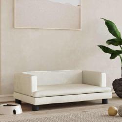 Lit pour chien cr&egrave;me 80x45x30 cm velours