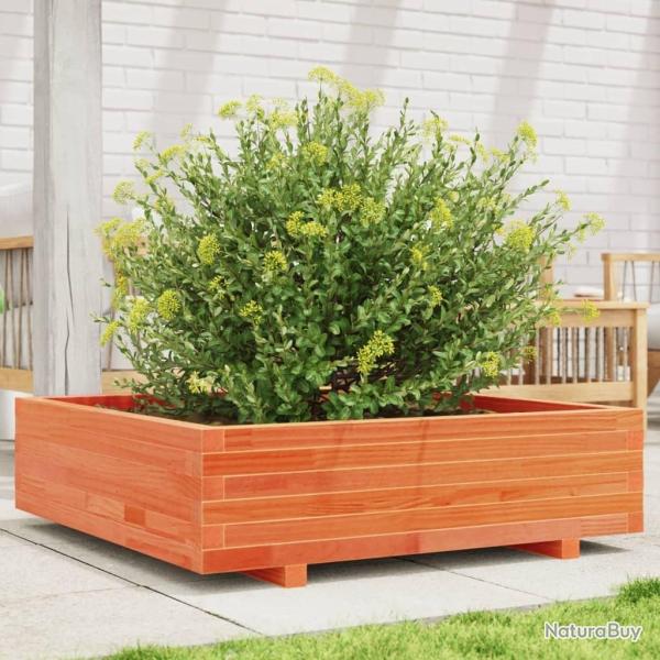 Jardinire cire marron 90x90x26,5 cm bois de pin massif