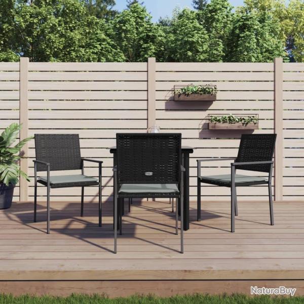 Ensemble � manger de jardin 5 pcs coussins r�sine tress�e acier