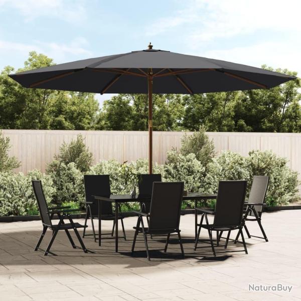 Parasol de jardin avec m�t en bois noir 400x273 cm
