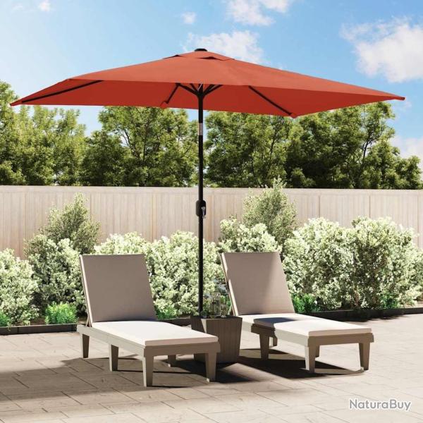 Parasol d'ext�rieur avec m�t en m�tal 300x200 cm terre cuite