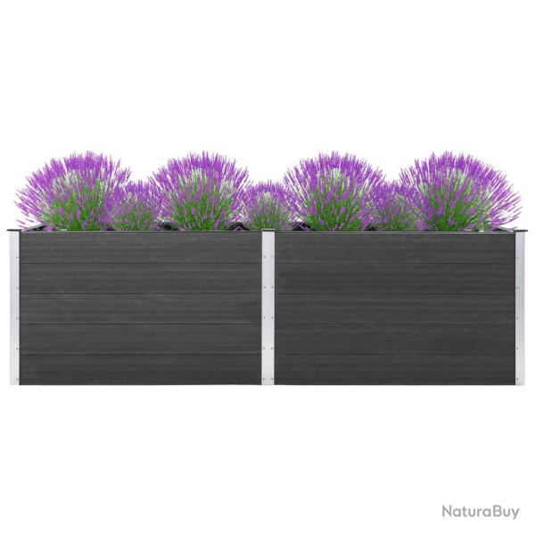 Lit sur�lev� de jardin 200x50x91 cm WPC Gris