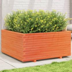 Jardini&egrave;re cire marron 100x100x49,5 cm bois de pin massif