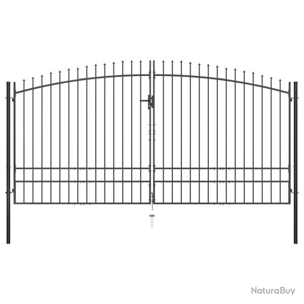 Double portail avec haut sous forme de lance 400 x 248 cm