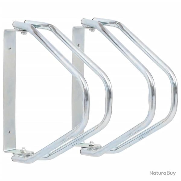 Support de bicyclette mural 2 pcs acier galvanis