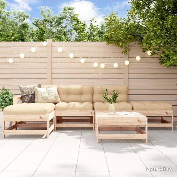 Salon de jardin 6 pcs Bois de pin massif