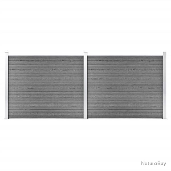 Ensemble de panneau de cl�ture WPC 353x146 cm Gris