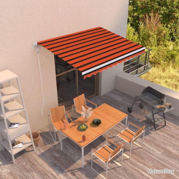 Auvent r�tractable automatique 300x250 cm Orange et marron