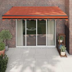 Auvent r&eacute;tractable automatique orange et marron 3x2,5 m