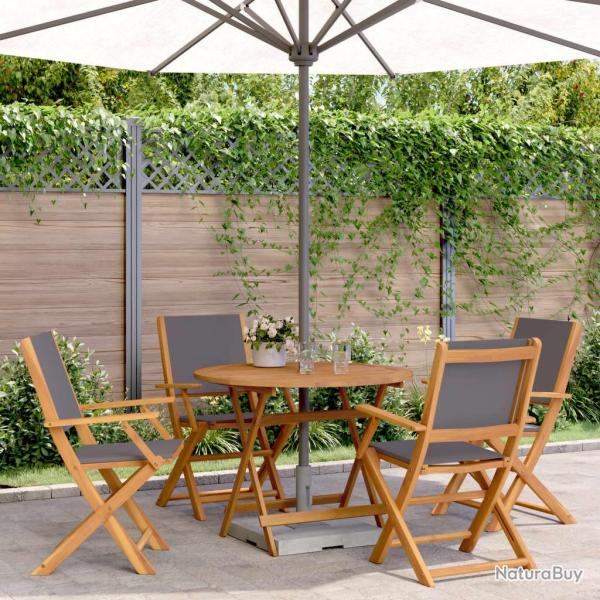 Ensemble � manger de jardin 5 pcs anthracite tissu bois massif