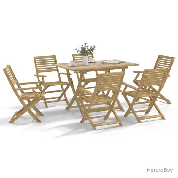 Ensemble � manger de jardin 7 pcs Bois d'acacia solide