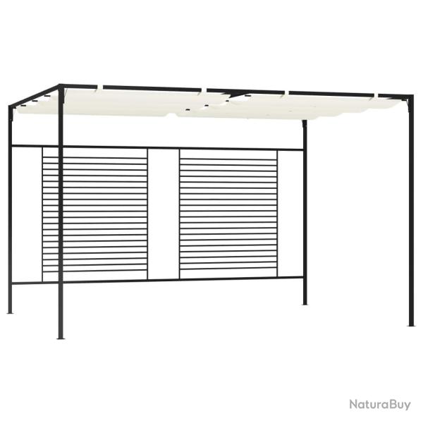 Belvdre avec auvent rtractable 3x4x2,3 m Crme 180 g/m