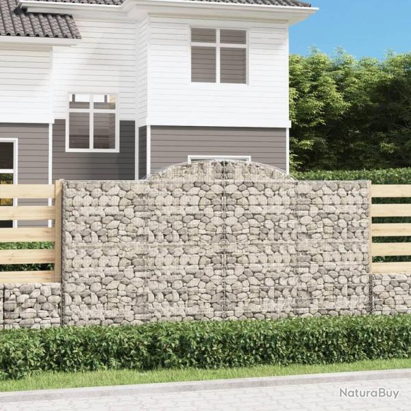 Paniers  gabions arqus 2 pcs 300x30x160/180 cm fer galvanis