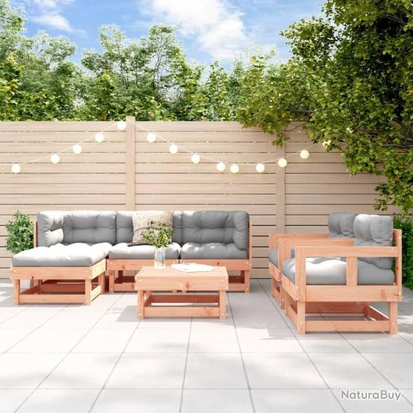 Salon de jardin 7 pcs bois massif douglas