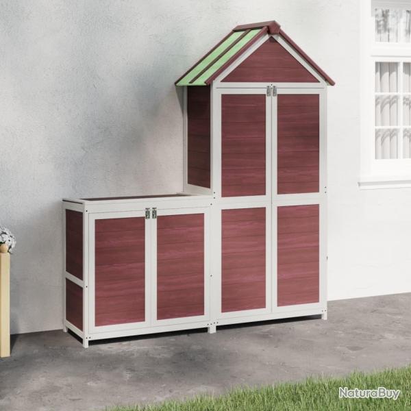 Ensemble de remise  outils de jardin 2 pcs moka pin massif