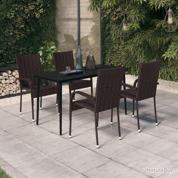 Ensemble � manger de jardin 5 pcs Marron et noir