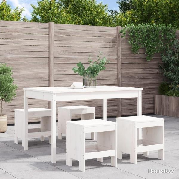 Ensemble � manger de jardin 5pcs blanc bois massif de pin